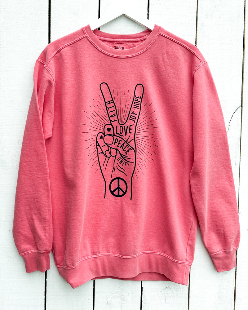 Peace Sign - Watermelon Unisex Sweatshirt