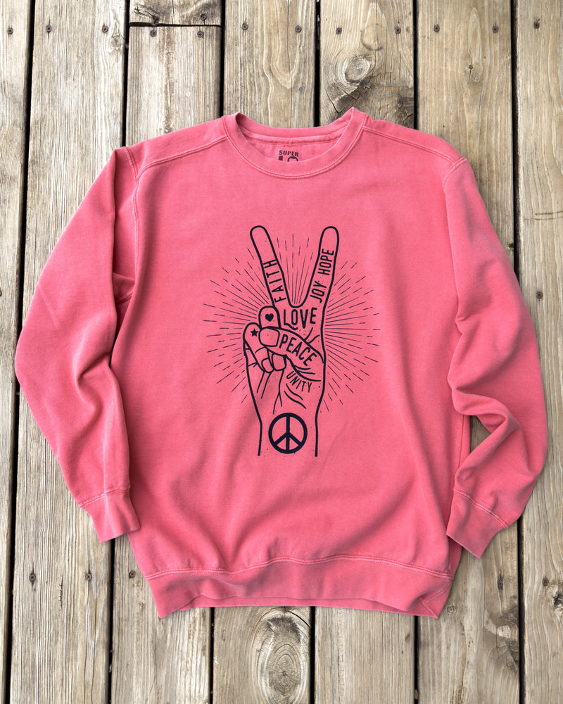 Peace Sign - Watermelon Unisex Sweatshirt