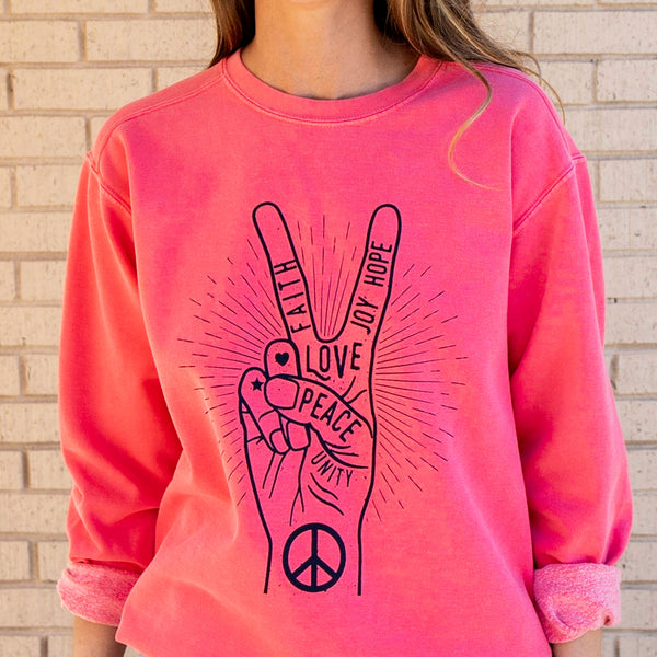 Peace Sign - Watermelon Unisex Sweatshirt – SuperLoveTees