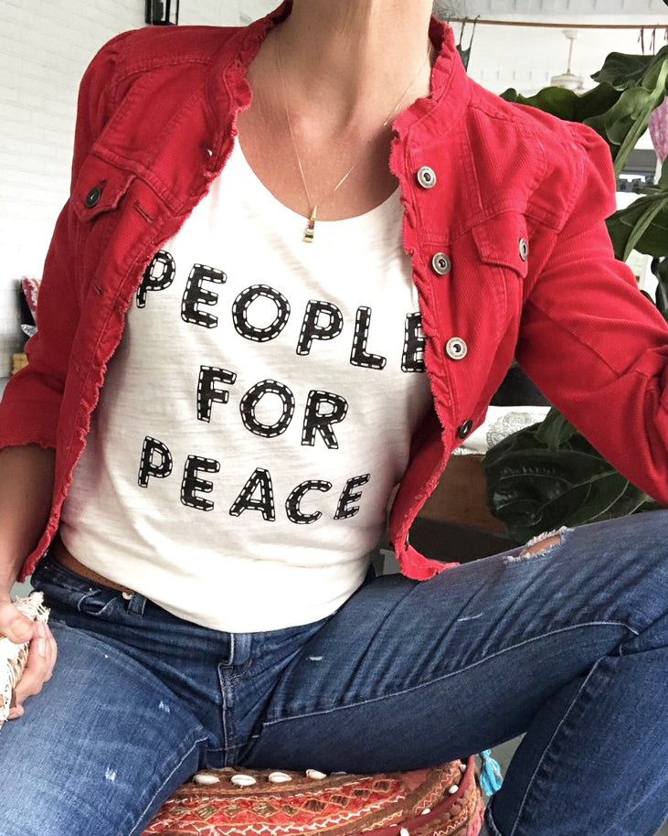 People For Peace - Ivory Burnout Muscle Tee