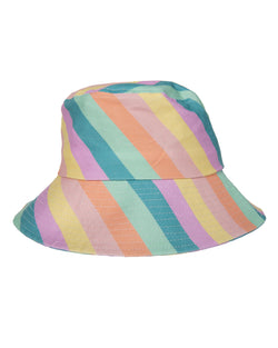 Pastel Striped Cotton Bucket Hat