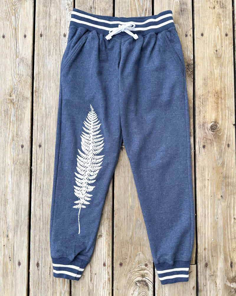 Fern Heather Navy Jogger with Stripes
