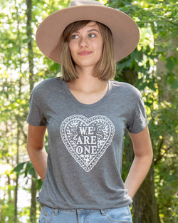 We Are One - Ash Flowy Tee – SuperLoveTees | Graphic Tees Inspired By Love