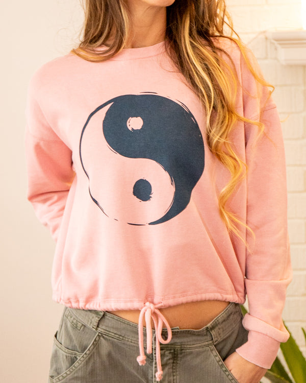Yin Yang Drawstring Bottom Sweatshirt